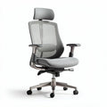 Ergonomische bureaustoel met mesh rugleuning en verstelbare armleuningen grijs 60 x 60 x 120cm