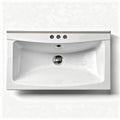 Witte keramische wastafel 60 x 40 x 15 cm met drie kranen gaten
