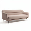 Bank van stof in beige met metalen poten 200 x 85 x 75cm
