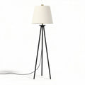 vloerlamp met witte lampenkap en zwarte driepootstandaard 50 x 50 x 150cm