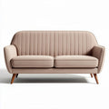 Tweed bank met houten poten in beige kleur afmetingen 180 x 80 x 70cm